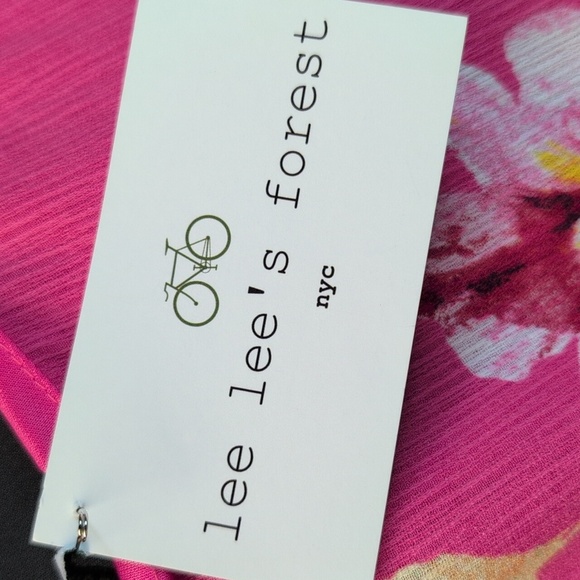 Lee Lee's Forest NYC Boutique Pink Floral Shift Dress with Cap Sleeves NWT Large - Picture 5 of 8